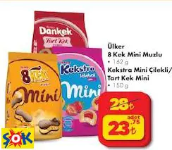 ÜLKER 8 KEK MİNİ MUZLU 162 G KEKSTRA MİNİ ÇİLEKLİ/ TART KEK MİNİ 150 G